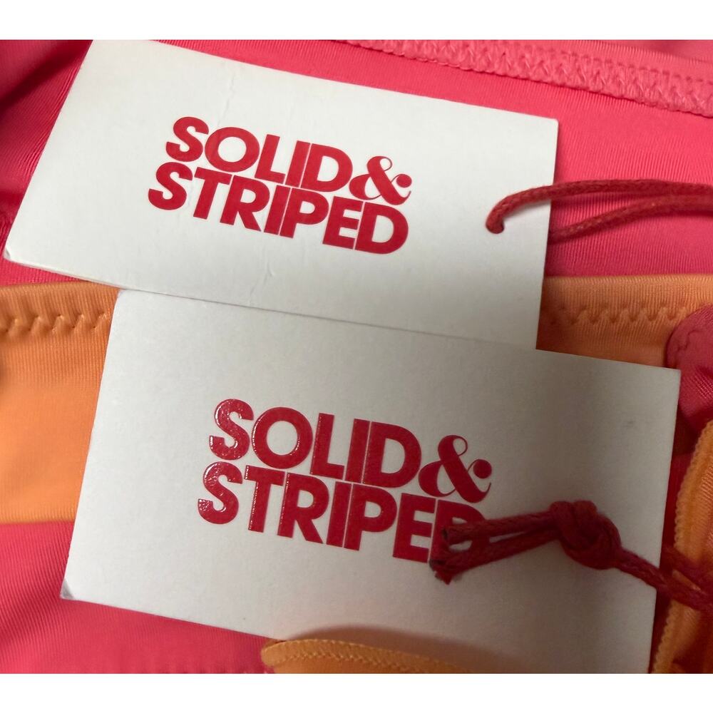 Solid & Striped Kaia Ruffle Bikini Set Pink Orange Women’s Medium NWT Swim - Picture 6 of 7